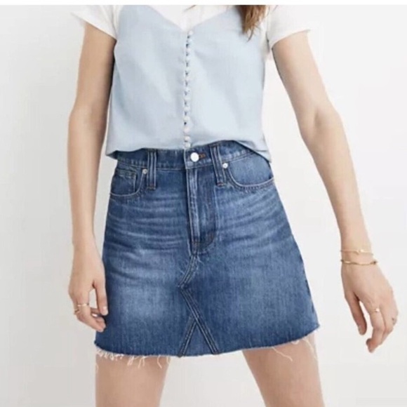 NWT MADEWELL Distressed Denim Mini Skirt - Picture 7 of 16